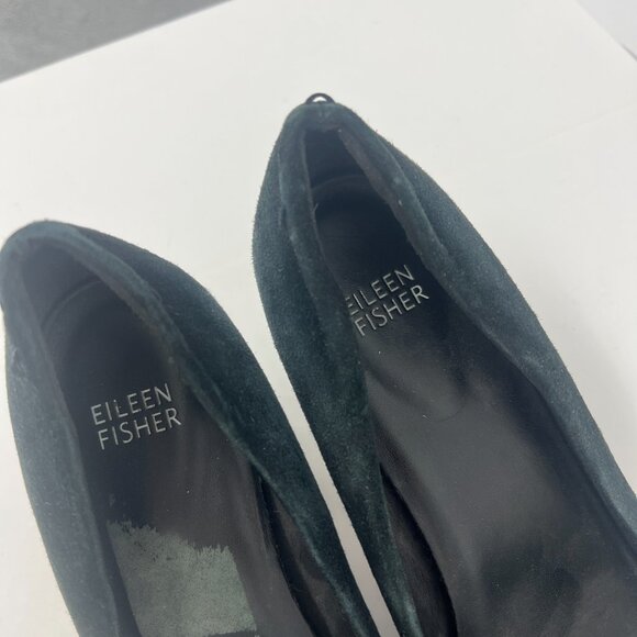 EILEEN FISHER - Suede Block Heel black Pump - Picture 3 of 14